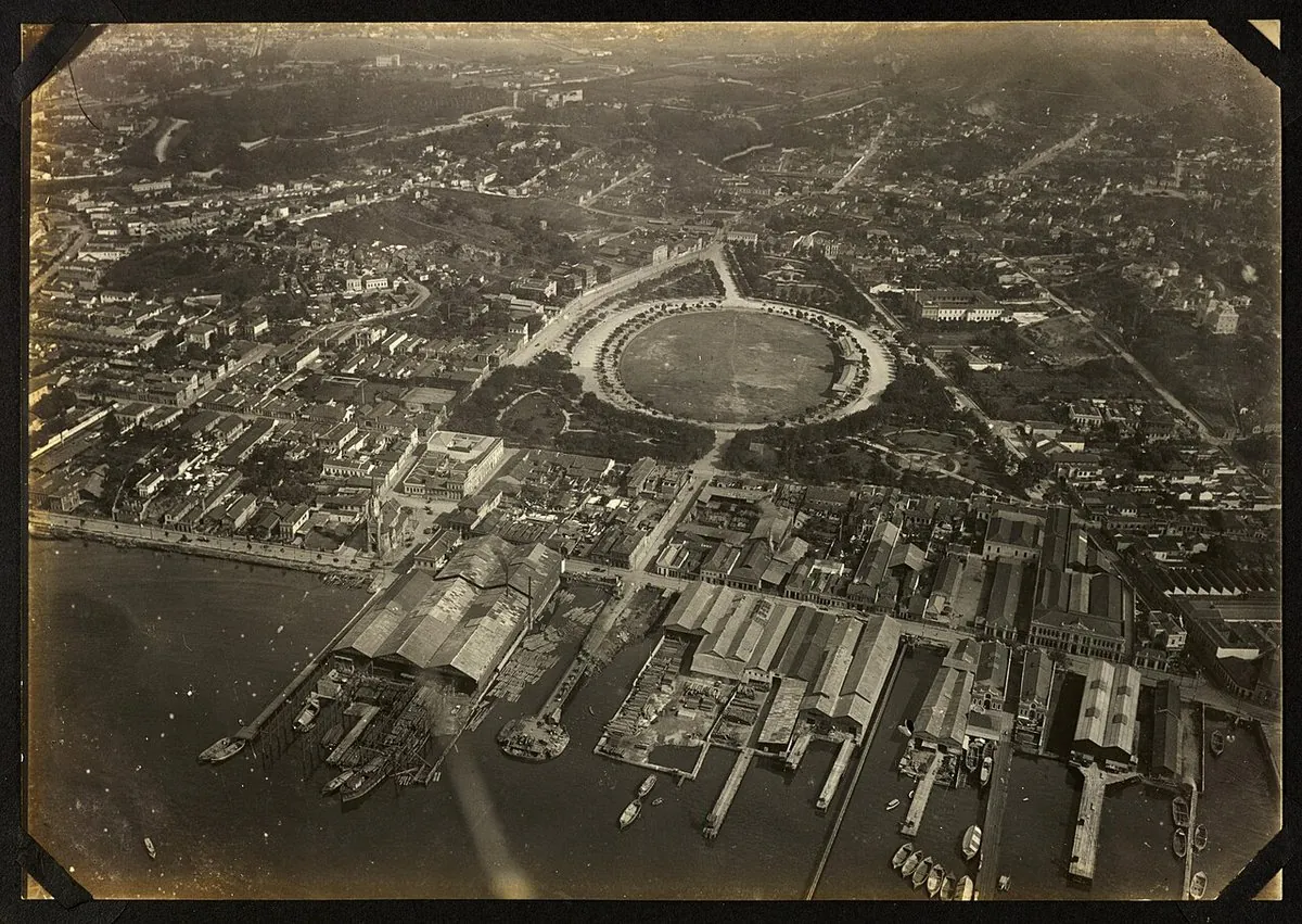 Historic view of São Cristóvão, Rio de Janeiro — Vista aérea do bairro de São Cristovão, destaque para o Campo de São Cristóvão
