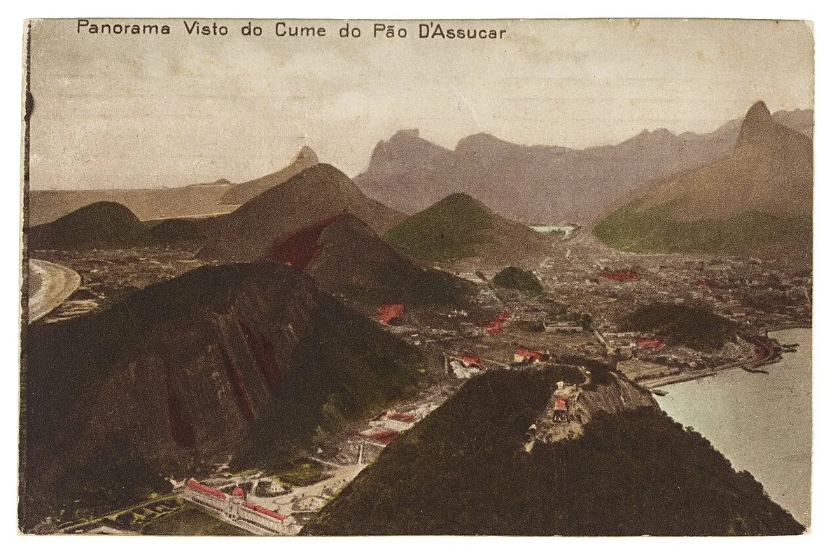 Historic view of Urca, Rio de Janeiro — Enseada de Botafogo e Urca vistos do morro do Pão de Açúcar