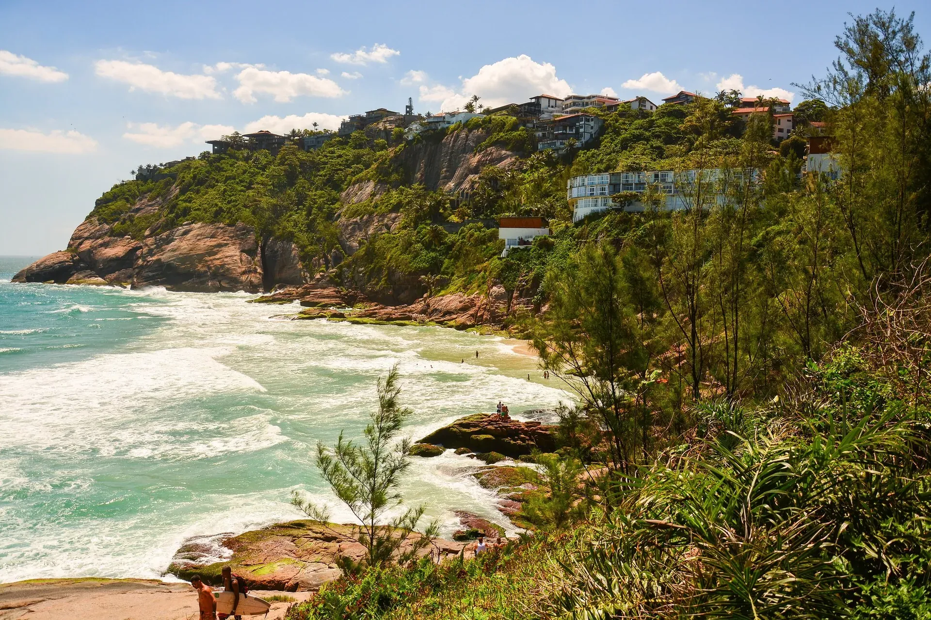 Joatinga beach surrounded by cliffs